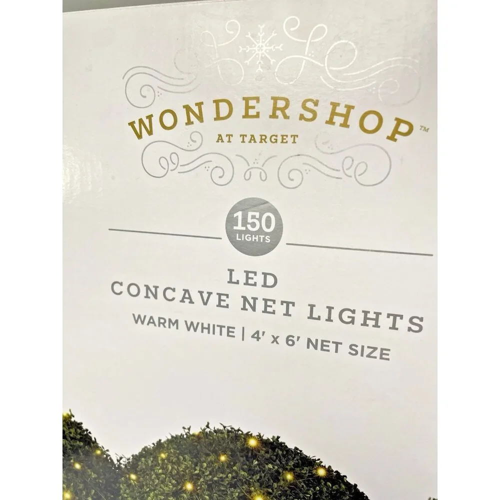WONDERSHOP 4' x 6' 150 LED CONCAVE NET LIGHTS WARM WHITE INDOOR & OUTDOOR